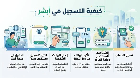 خطوات التسجيل في أبشر
